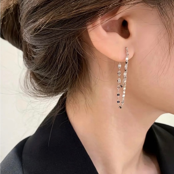 Double Chain Loop stud earrings ✨ - Picture 3 of 6